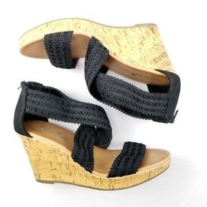 Montego Bay Club Women's Black Size 10 Cork Wedge